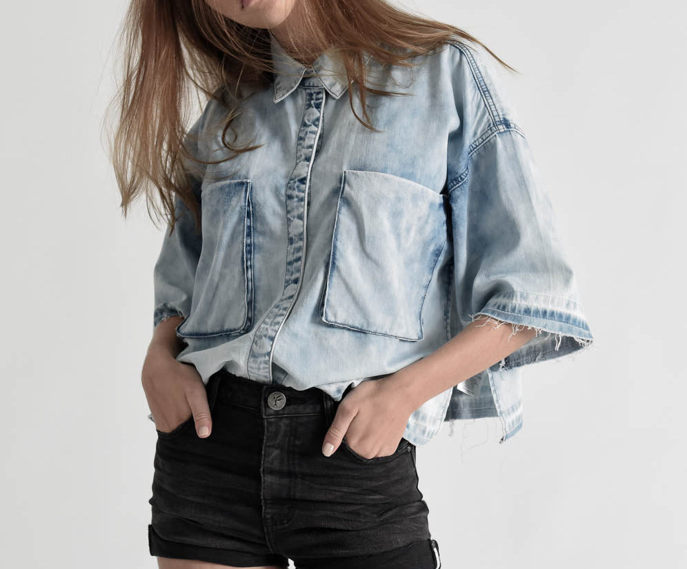 SUPERSTAR BLACK HARLETS HIGH WAIST STRETCH DENIM SHORTS