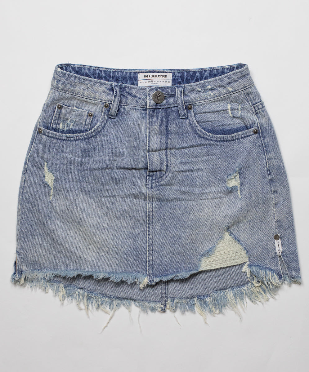 Products BLUE STORM 2020 MINI HIGH WAIST DENIM SKIRT