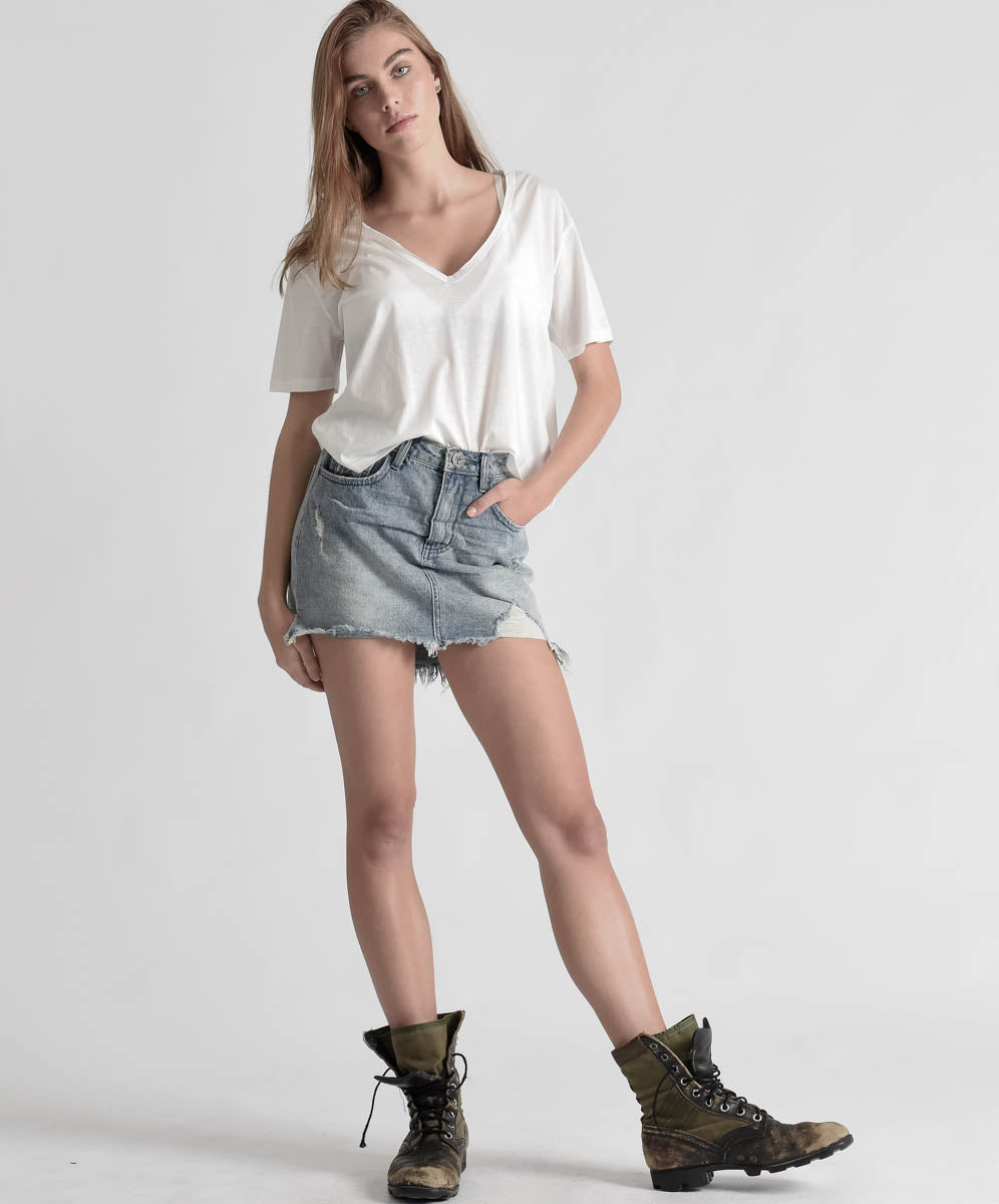 Products BLUE STORM 2020 MINI HIGH WAIST DENIM SKIRT