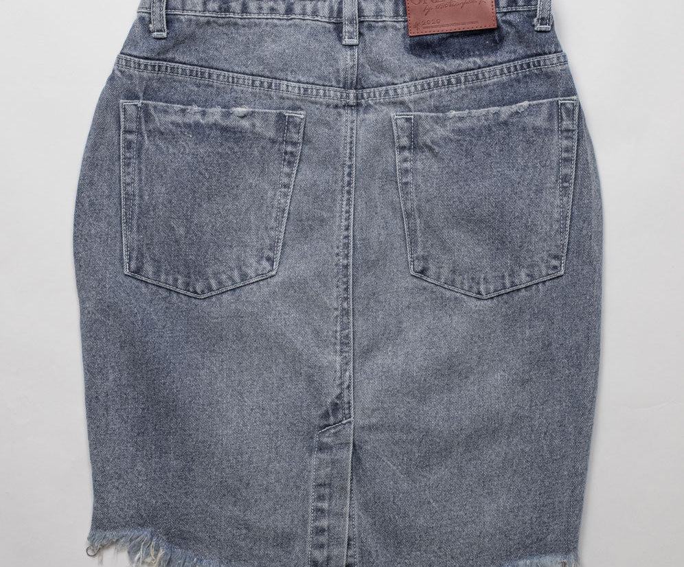 2020 High Waist Mini Denim Skirt - Blue Society