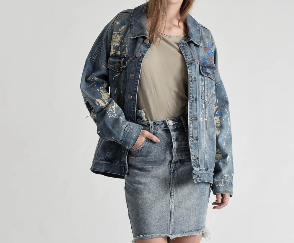 2020 High Waist Mini Denim Skirt - Blue Society