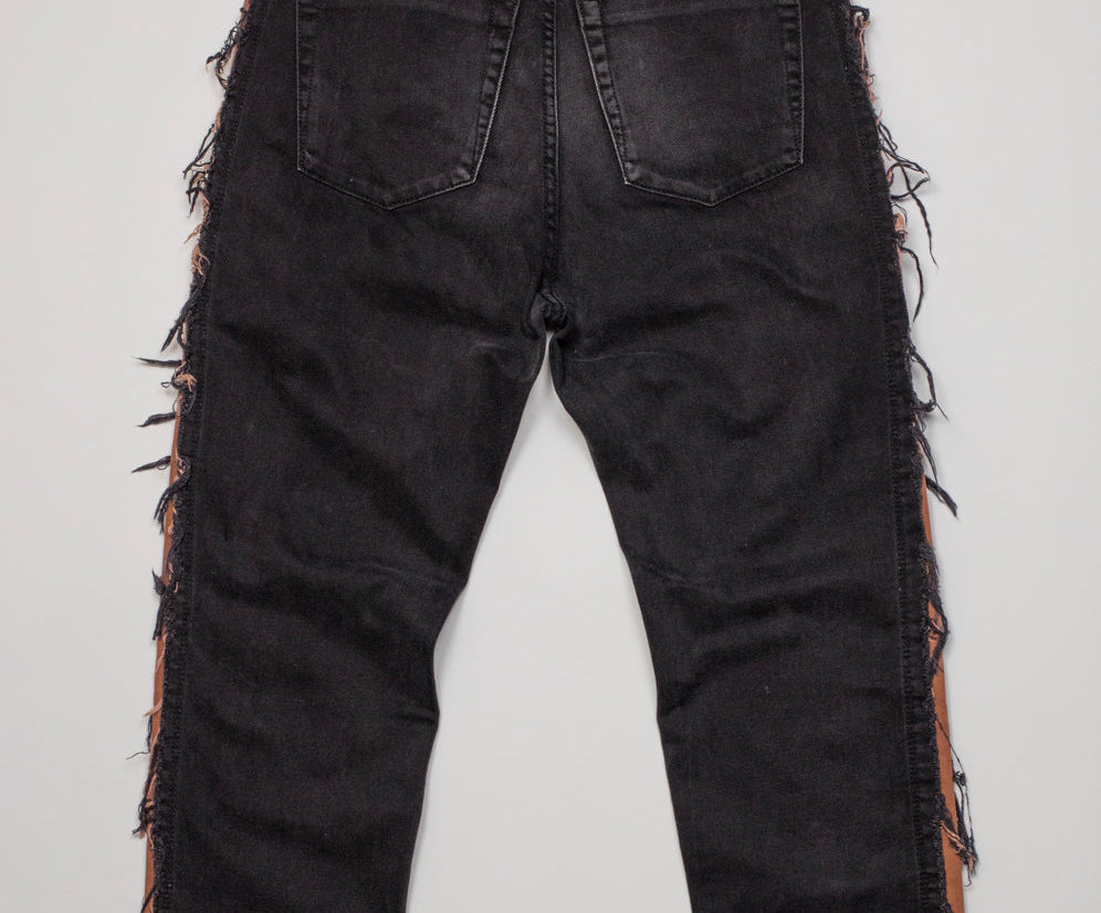 Hooligans Low Waist Relaxed Straight Leg Denim Jeans - Black Van