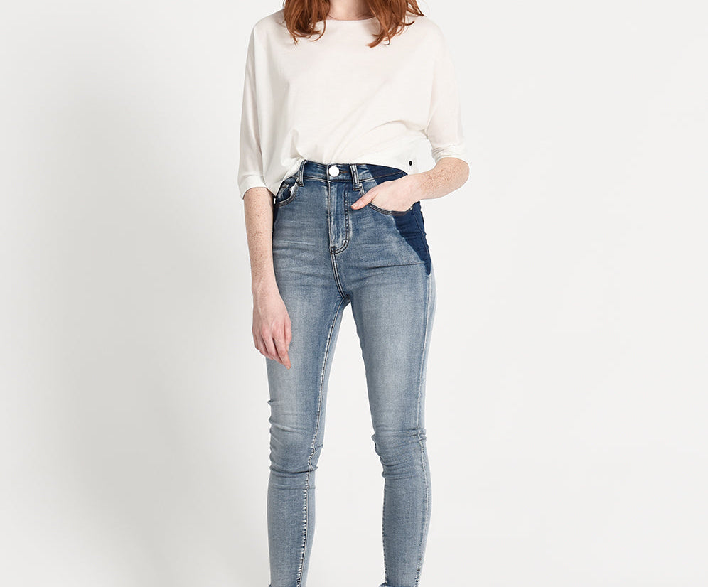 COBAINE FREEBIRDS II SUPER HIGH WAIST SKINNY JEANS