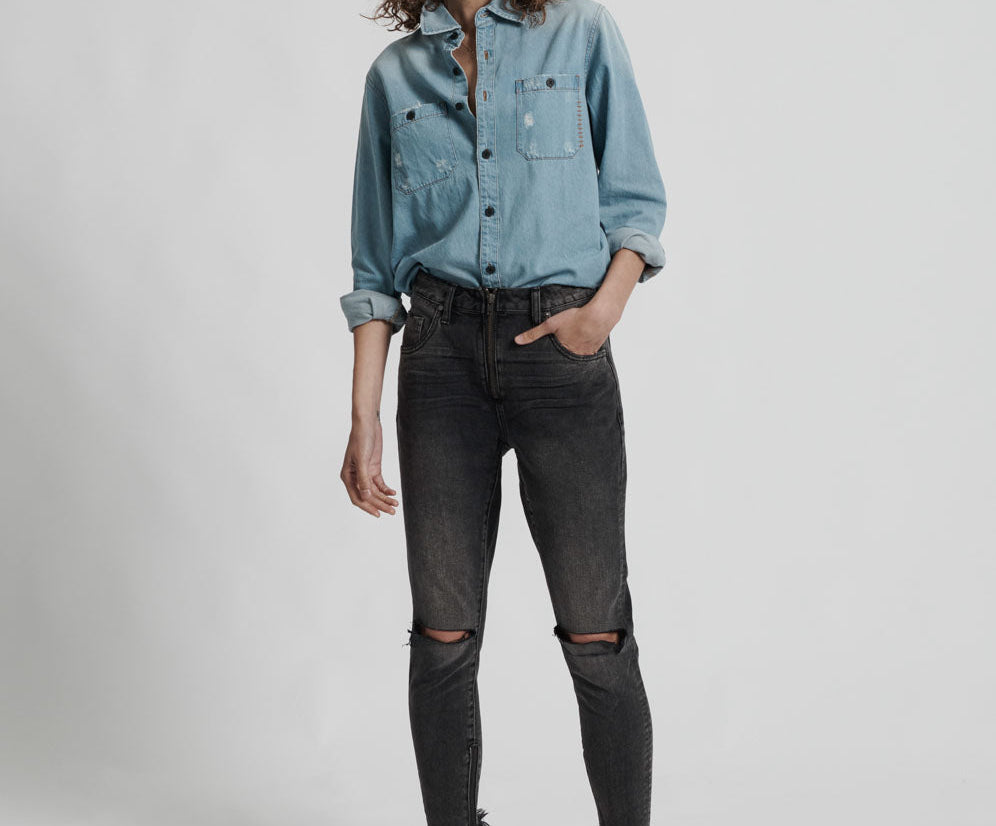 DOUBLE BASS FREEBIRDS HIGH WAIST SKINNY JEANS