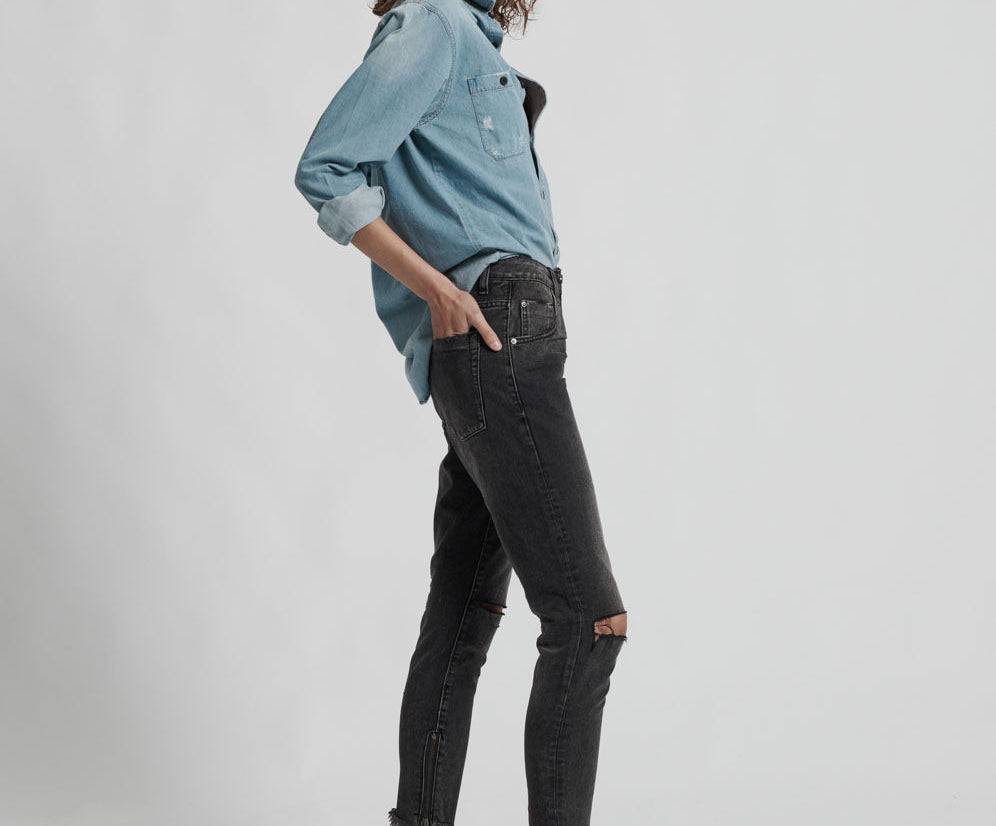 DOUBLE BASS FREEBIRDS HIGH WAIST SKINNY JEANS