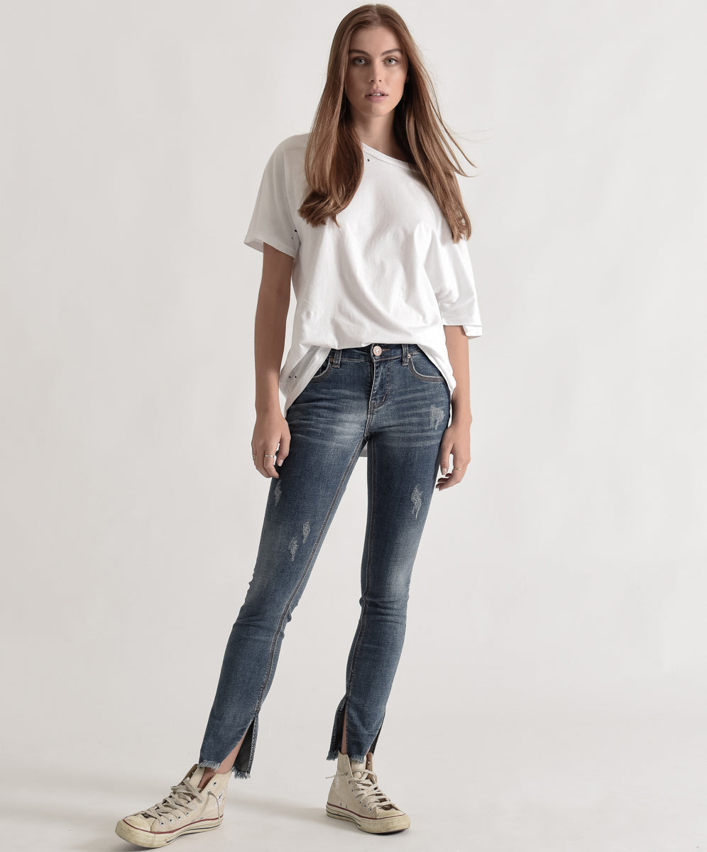 Products Hoodlums Mid Waist Skinny Denim Jeans - Superstar Blue
