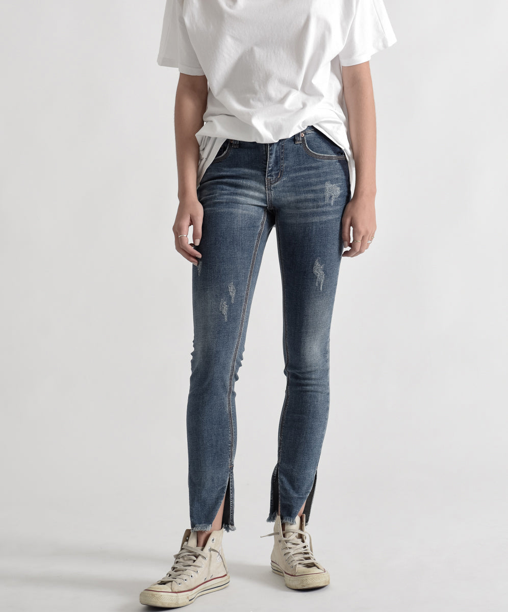 Products Hoodlums Mid Waist Skinny Denim Jeans - Superstar Blue