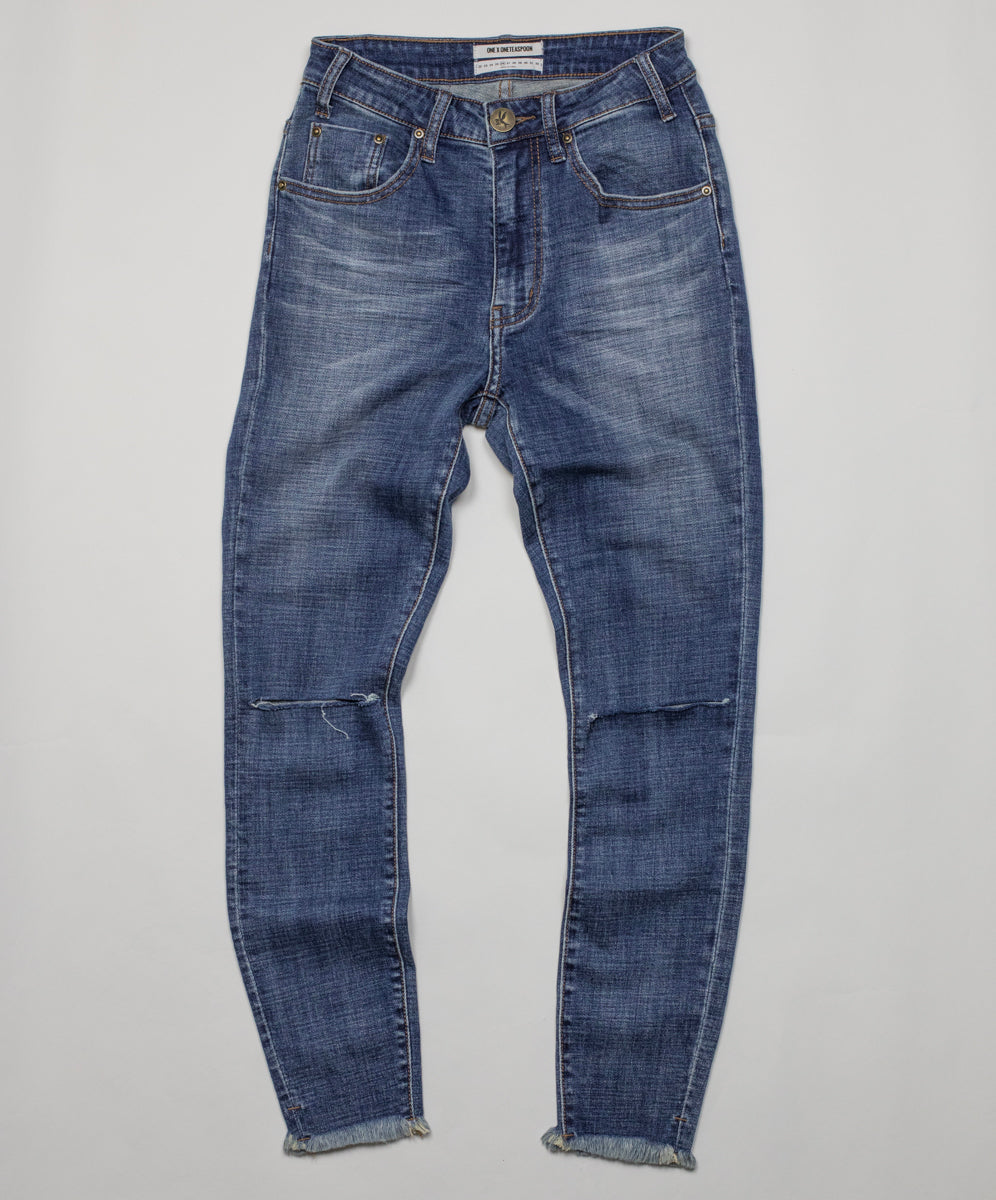 Products Freebirds Ii High Waist Stretch Skinny Denim Jeans - Vintage Indigo