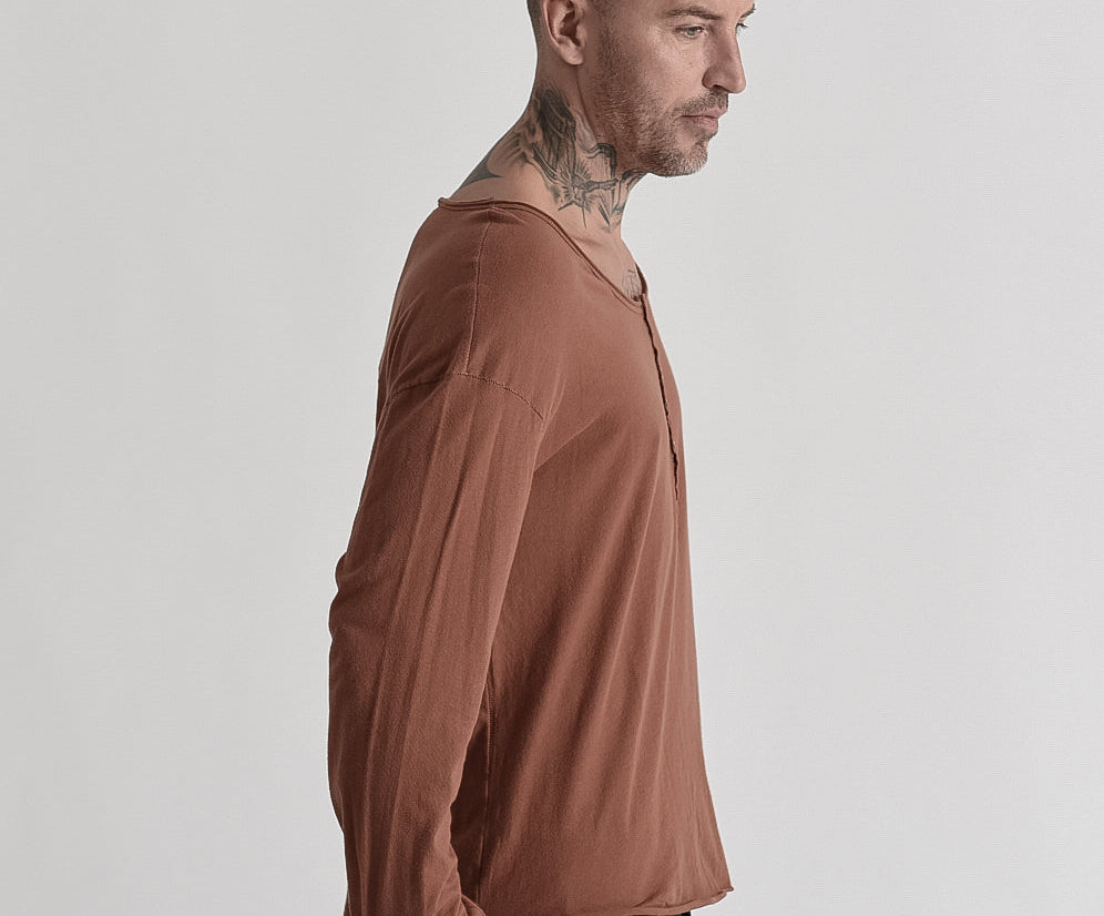 Mens Mr Valentine Long Sleeve Tee - Camel