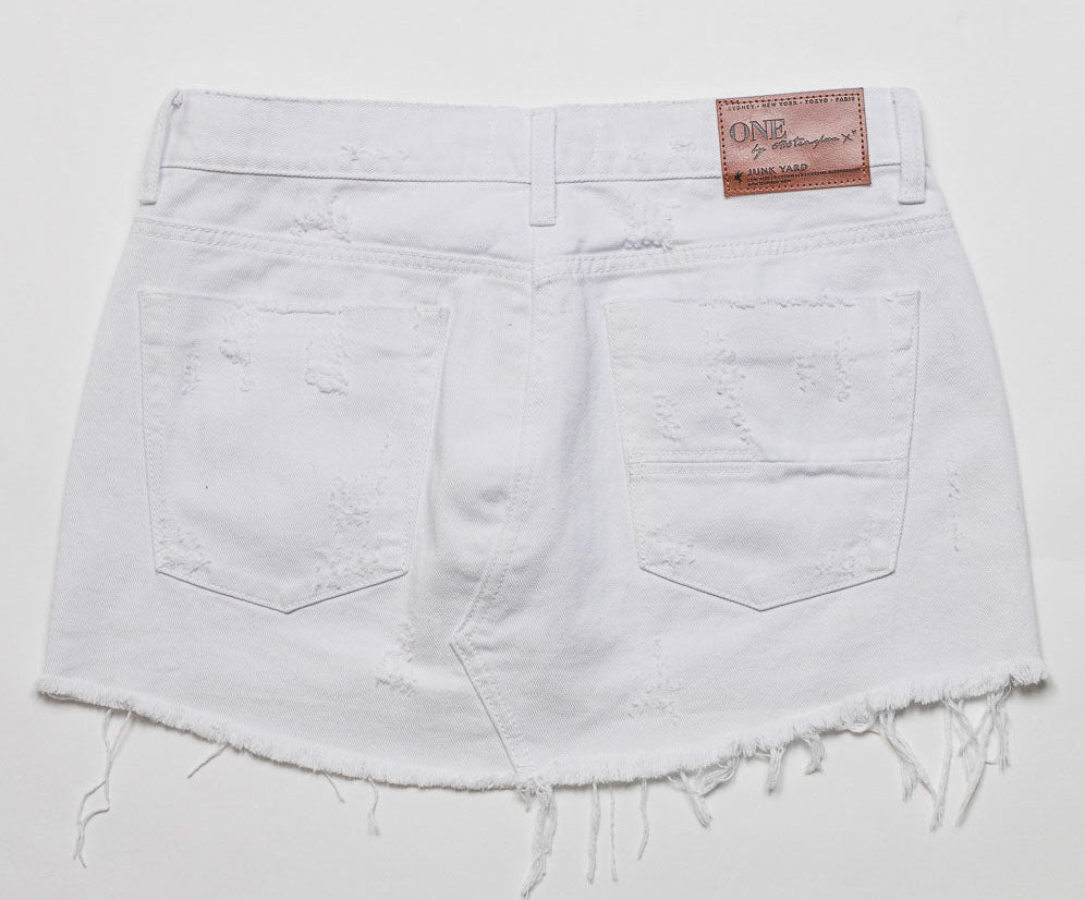 WHITE BEAUTY JUNKYARD SKIRT