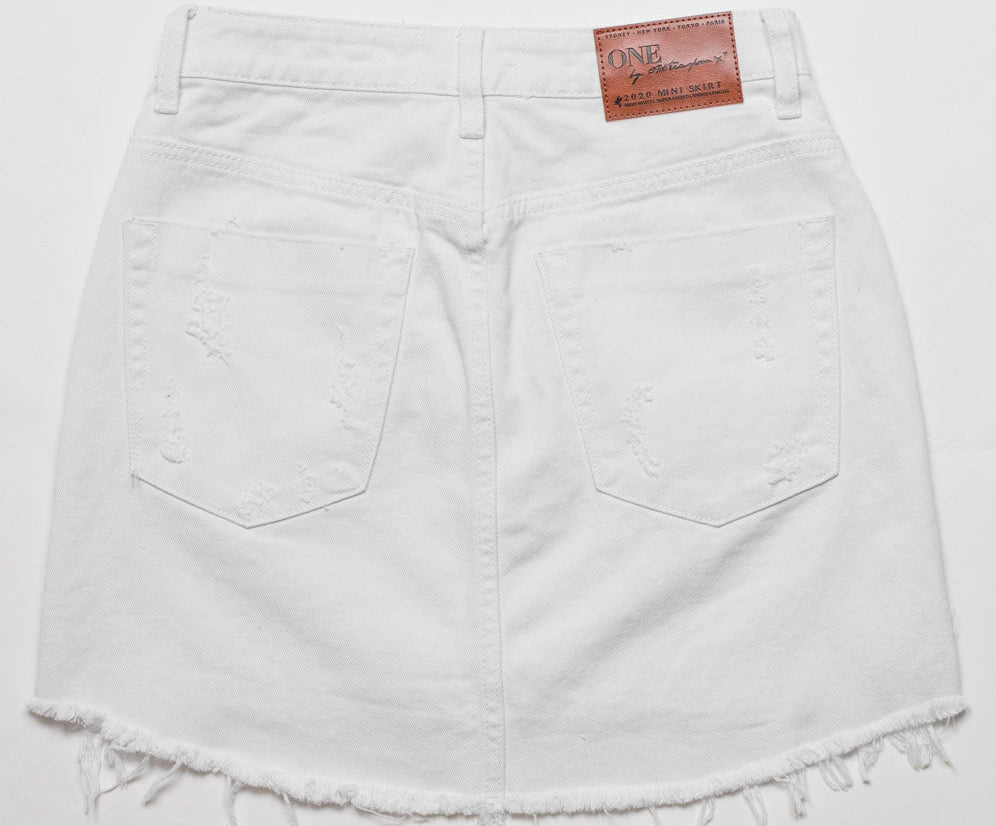 WHITE BEAUTY HW 2020 MINI SKIRT WHITE