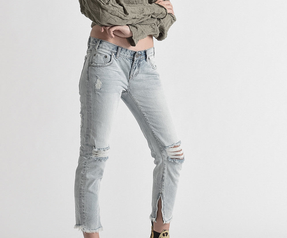 Freebirds Low Waist Rigid Skinny Denim Jeans - Blue Hart