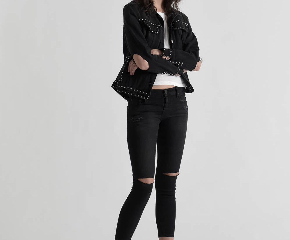Freebirds Ii Low Waist Stretch Skinny Denim Jeans - Jett Black