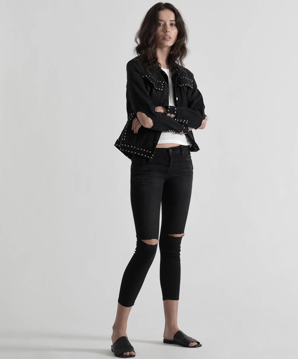 Products Freebirds Ii Low Waist Stretch Skinny Denim Jeans - Jett Black