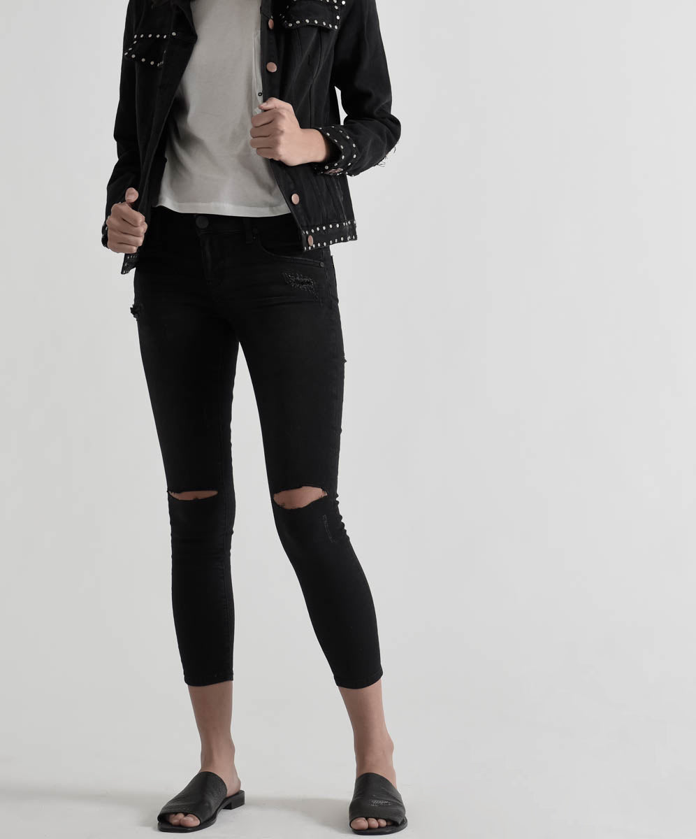 Products Freebirds Ii Low Waist Stretch Skinny Denim Jeans - Jett Black