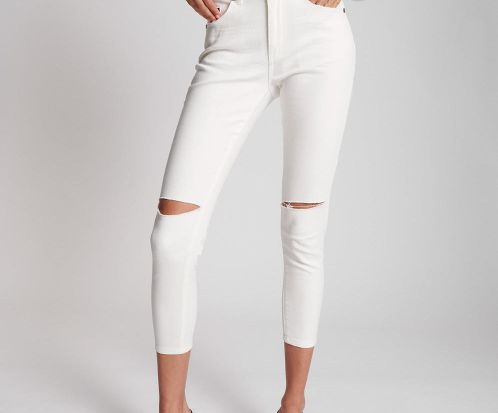 Freebirds Ii High Waist Stretch Skinny Denim Jeans - True White