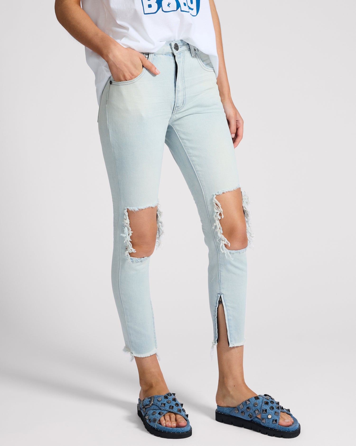 Freebirds High Waist Rigid Skinny Denim Jeans - Brando Blue