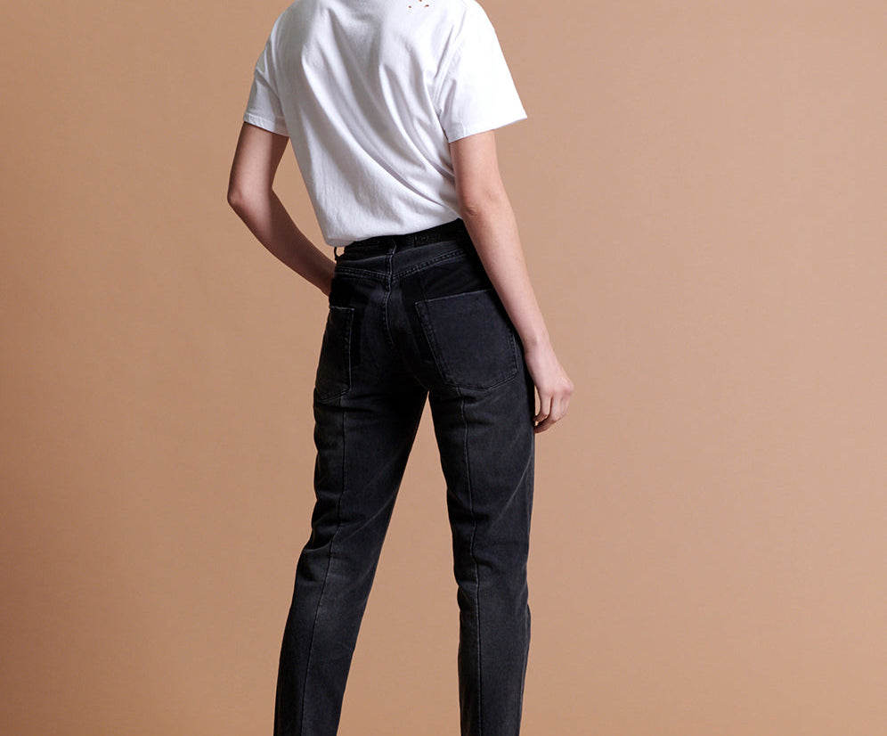 Awesome Baggies Low Waist Straight Leg Denim Jeans - Black Anchor