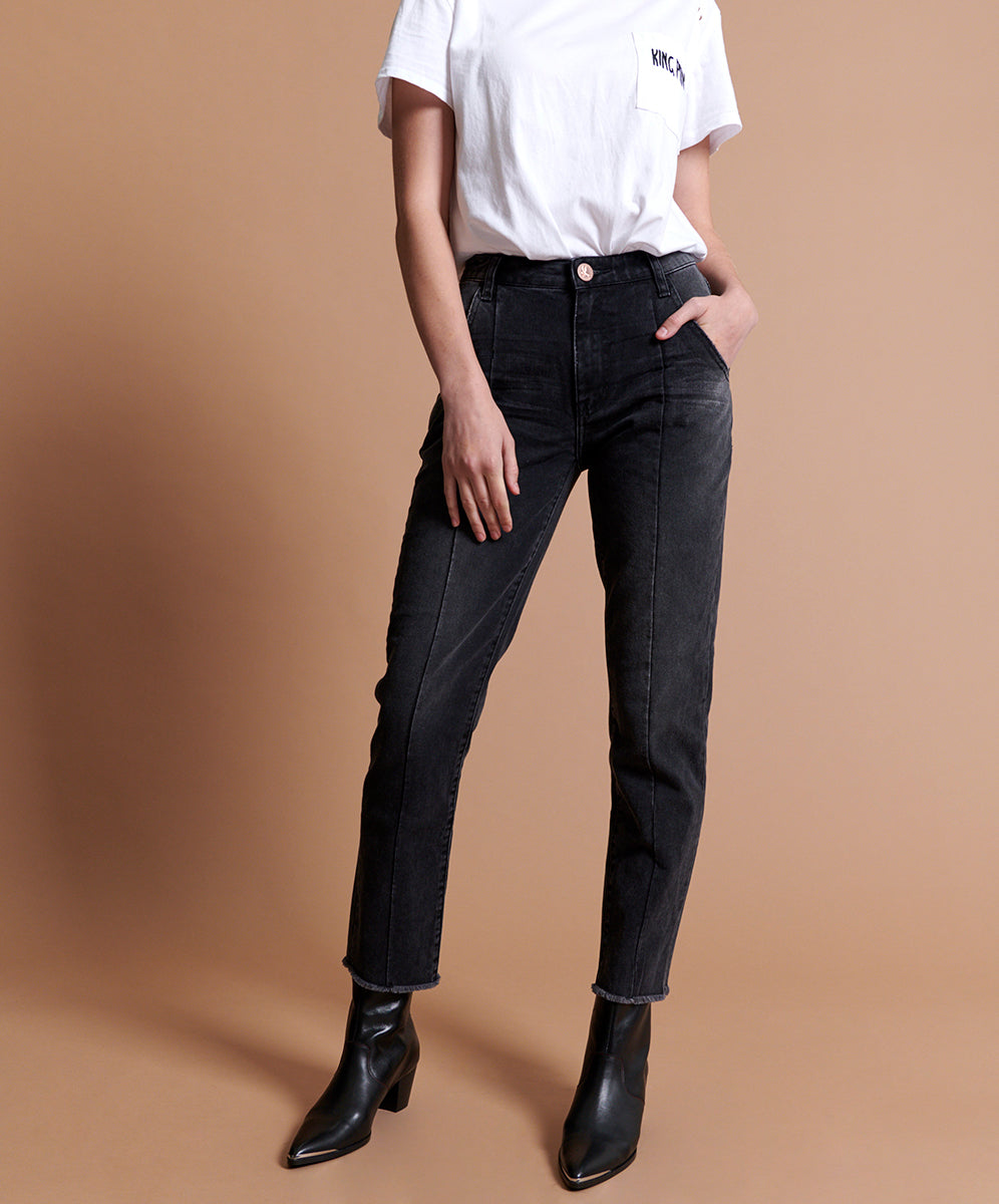 Products Awesome Baggies Low Waist Straight Leg Denim Jeans - Black Anchor
