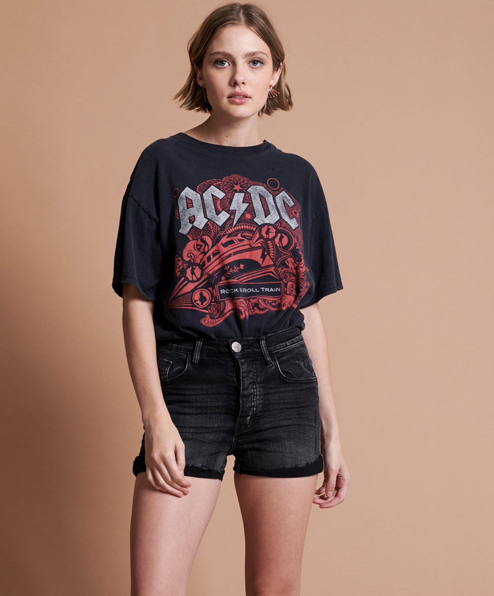 Products BLACK PARIS HARLETS HIGH WAIST STRETCH DENIM SHORTS