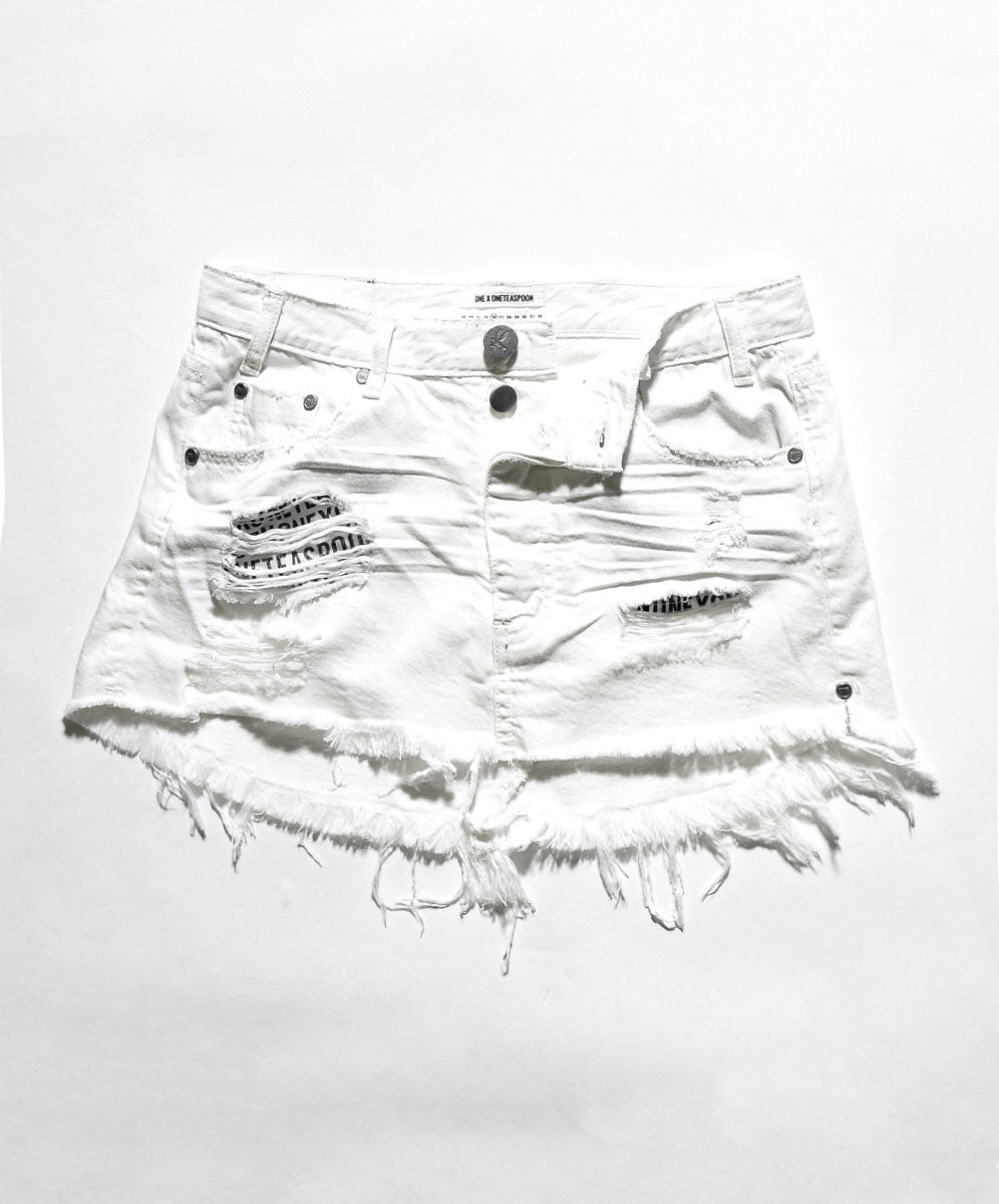 Products CHALK JUNKYARD RELAXED DENIM MINI SKIRT