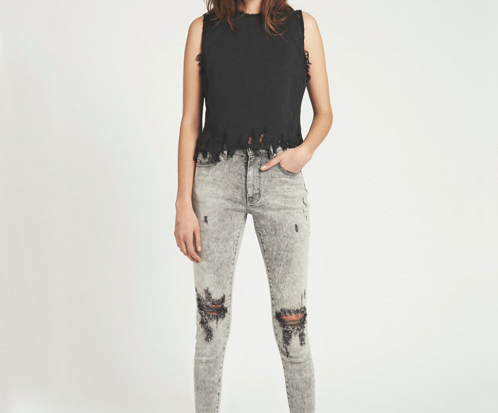 GREY SPIRIT FREEBIRDS II HIGH WAIST SKINNY JEAN