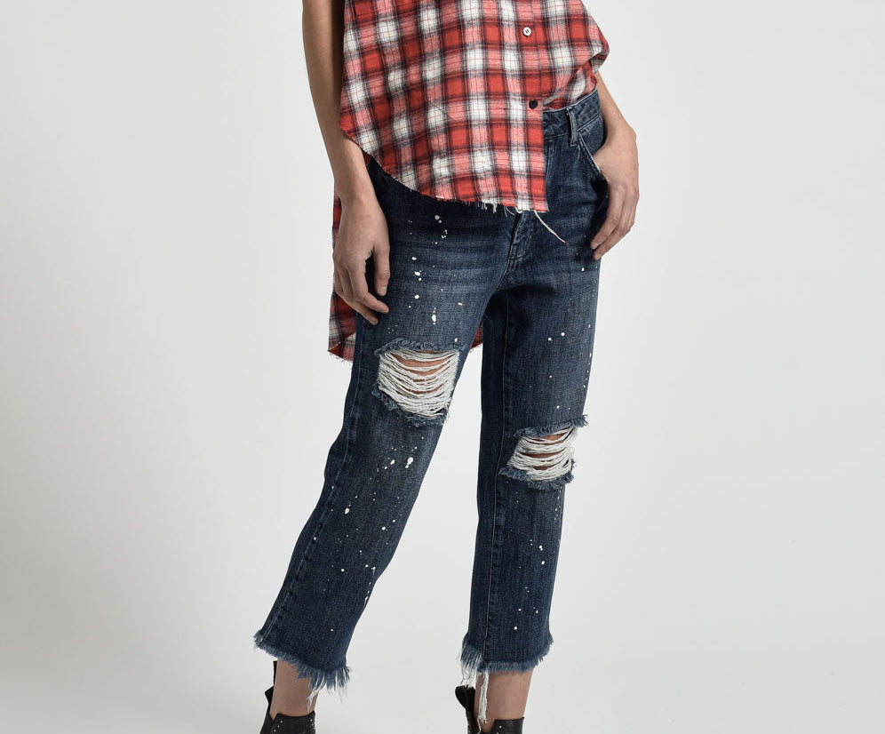 Hooligans Low Waist Relaxed Straight Leg Denim Jeans - Pop Cult