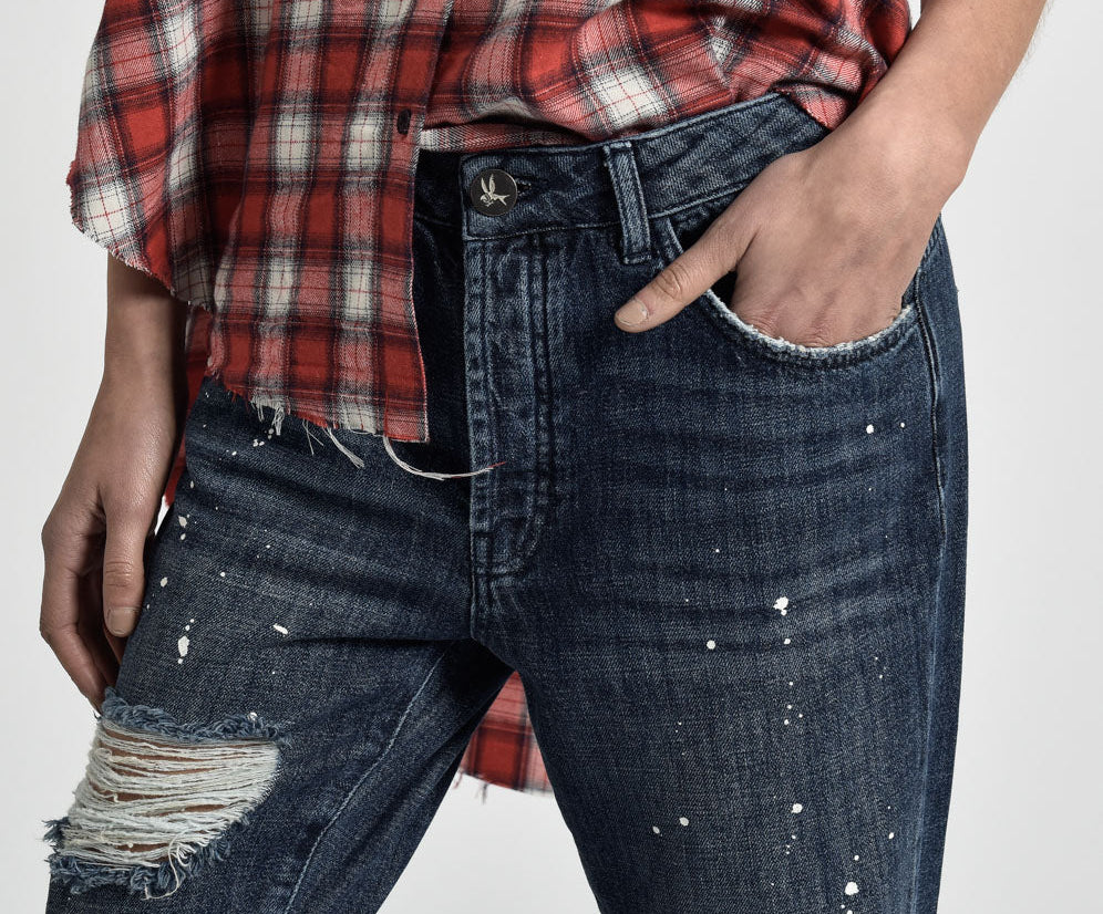 Hooligans Low Waist Relaxed Straight Leg Denim Jeans - Pop Cult