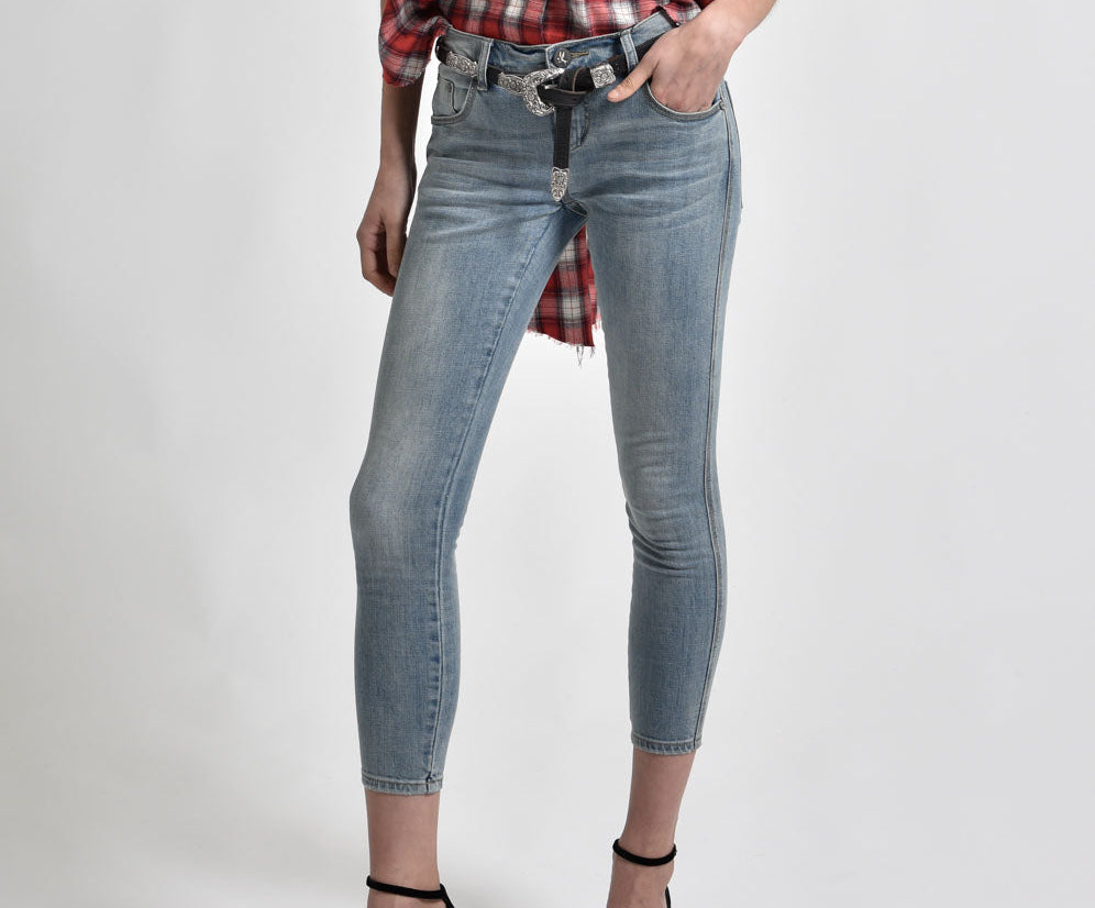 Freebirds Ii Low Waist Stretch Skinny Denim Jeans - Storm Buoy