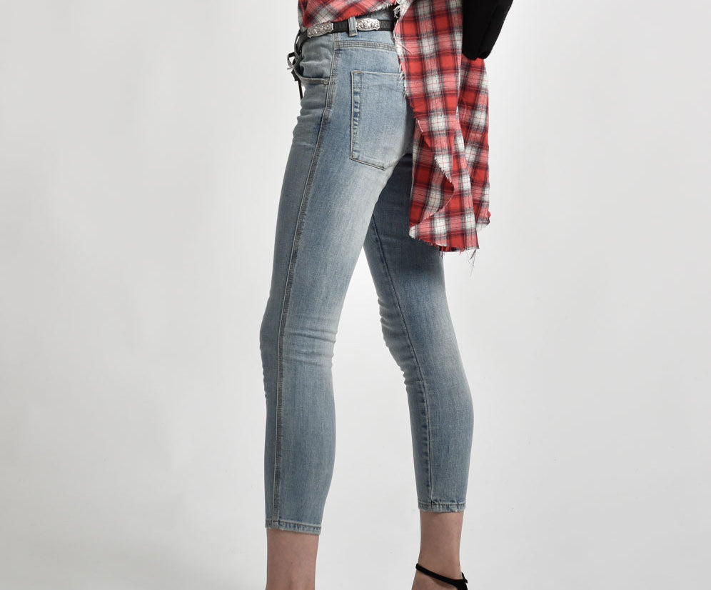 Freebirds Ii Low Waist Stretch Skinny Denim Jeans - Storm Buoy