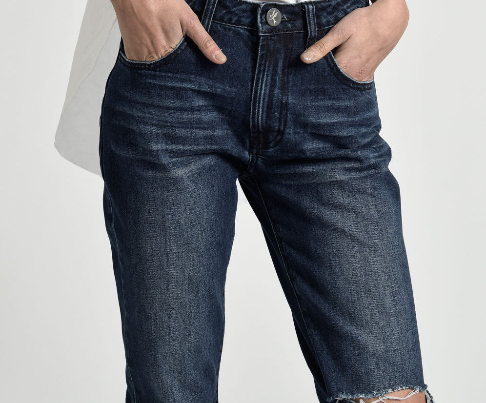 Awesome Baggies High Waist Straight Leg Denim Jeans - Lone Star