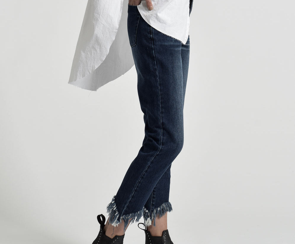 Awesome Baggies High Waist Straight Leg Denim Jeans - Lone Star
