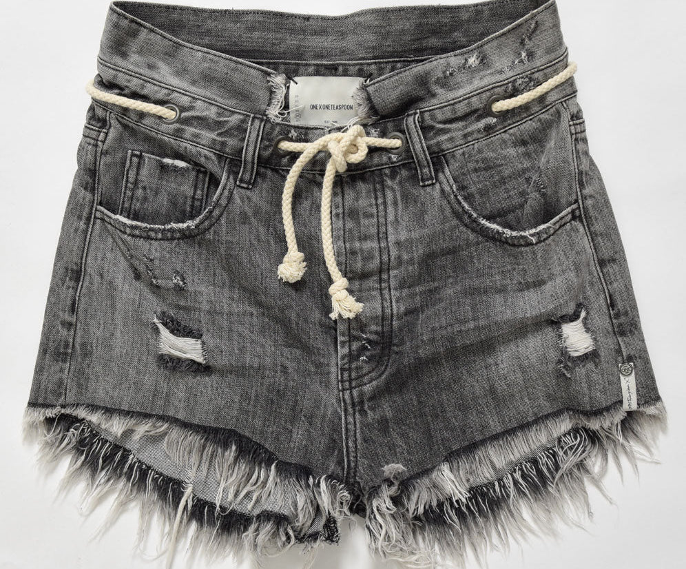 OPIUM OUTLAWS MID LENGTH DENIM SHORTS