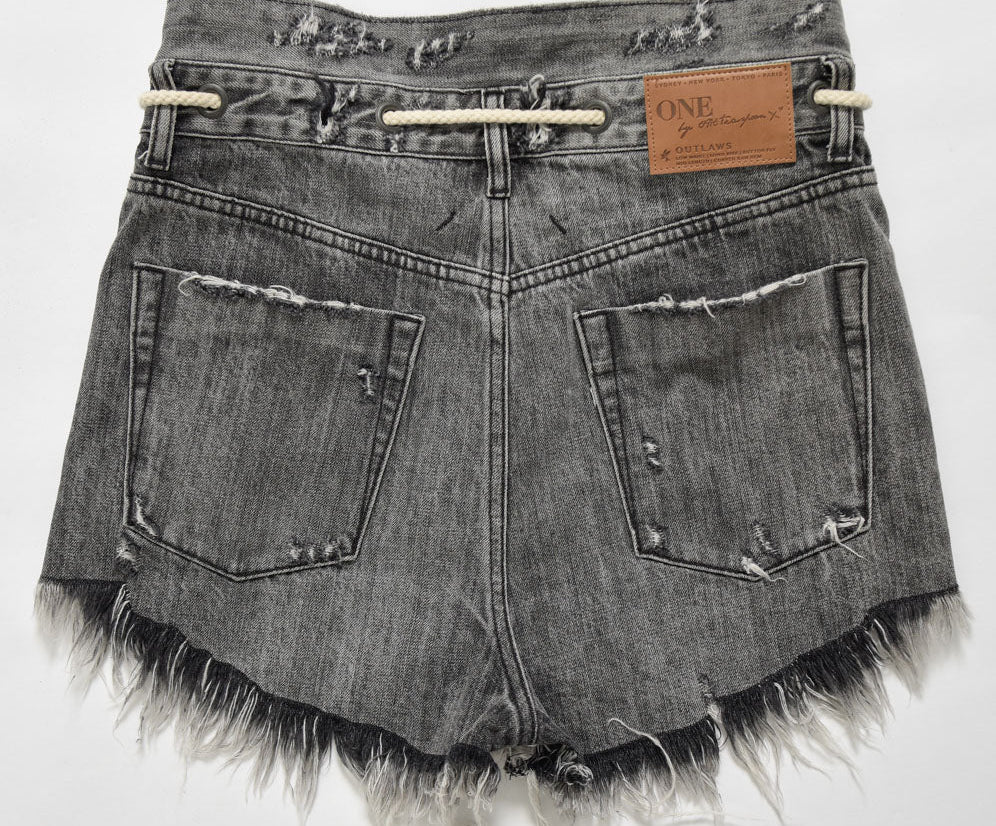 OPIUM OUTLAWS MID LENGTH DENIM SHORTS