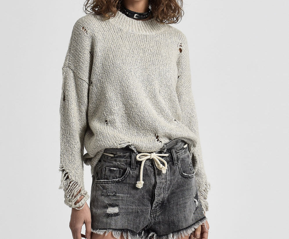 OPIUM OUTLAWS MID LENGTH DENIM SHORTS