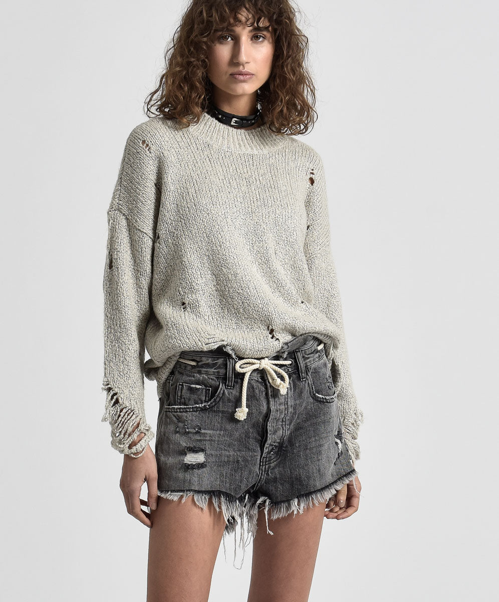Products OPIUM OUTLAWS MID LENGTH DENIM SHORTS