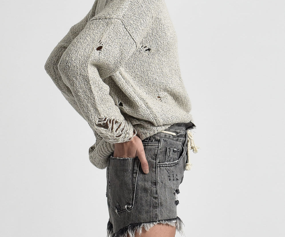 OPIUM OUTLAWS MID LENGTH DENIM SHORTS