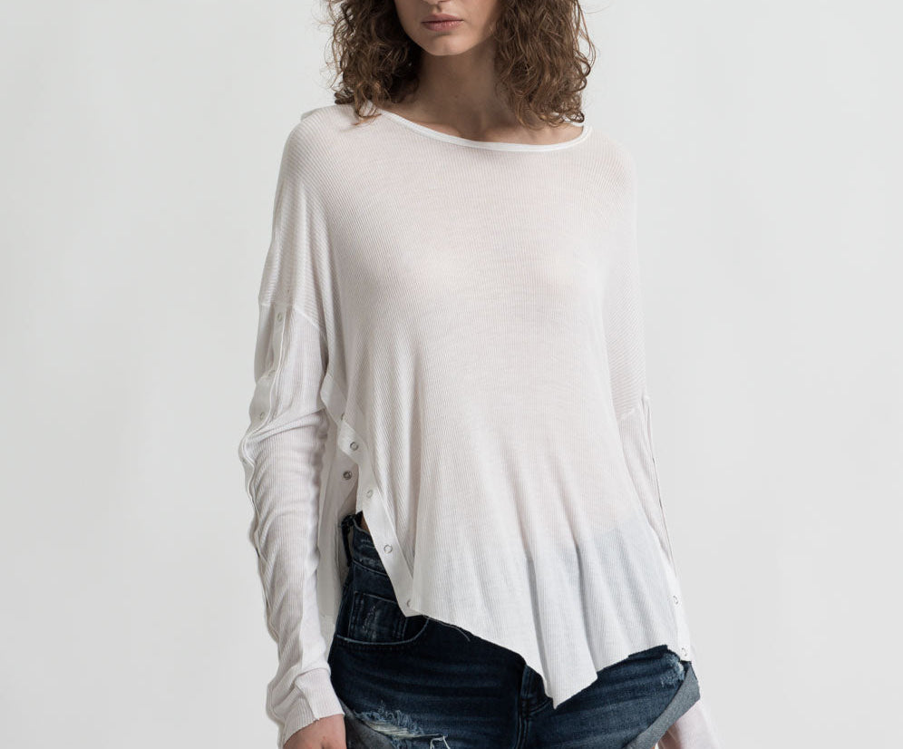 BAMBOO COTTON RIBBED LONGSLEEVE TEE