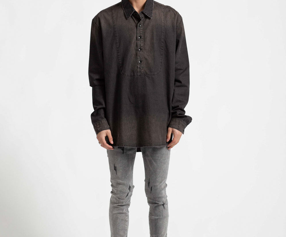 DENIM PULL ON SHIRT