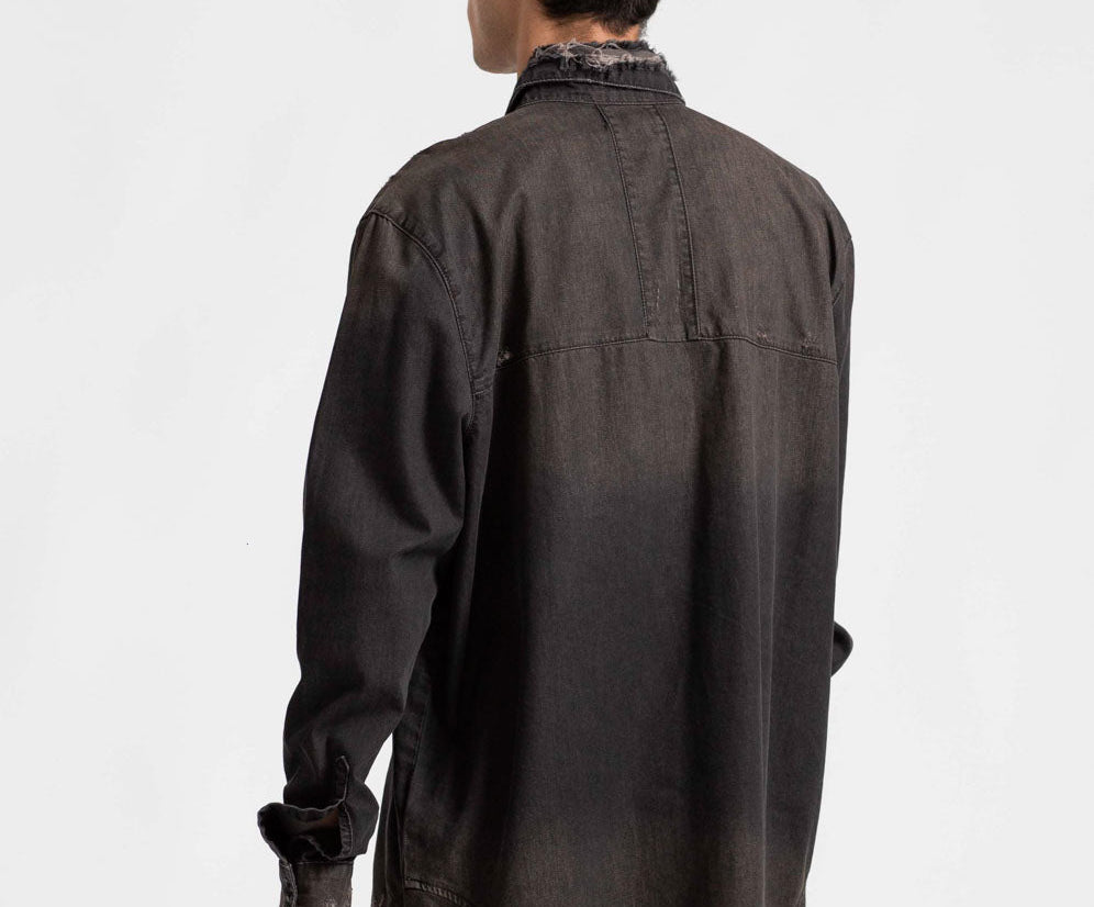 DENIM PULL ON SHIRT