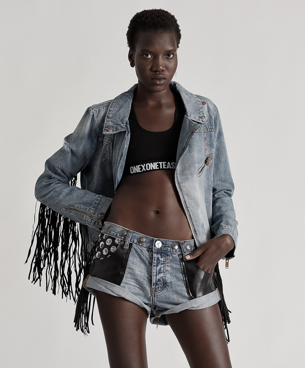 Products Bandits Low Waist Denim Shorts - Hartland Blue