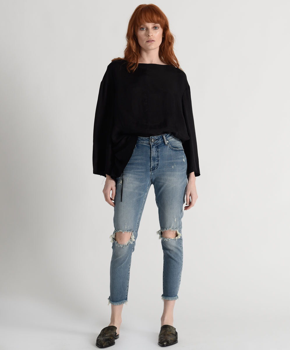 Products COBAINE FREEBIRDS II HIGH WAIST SKINNY JEANS BLUE