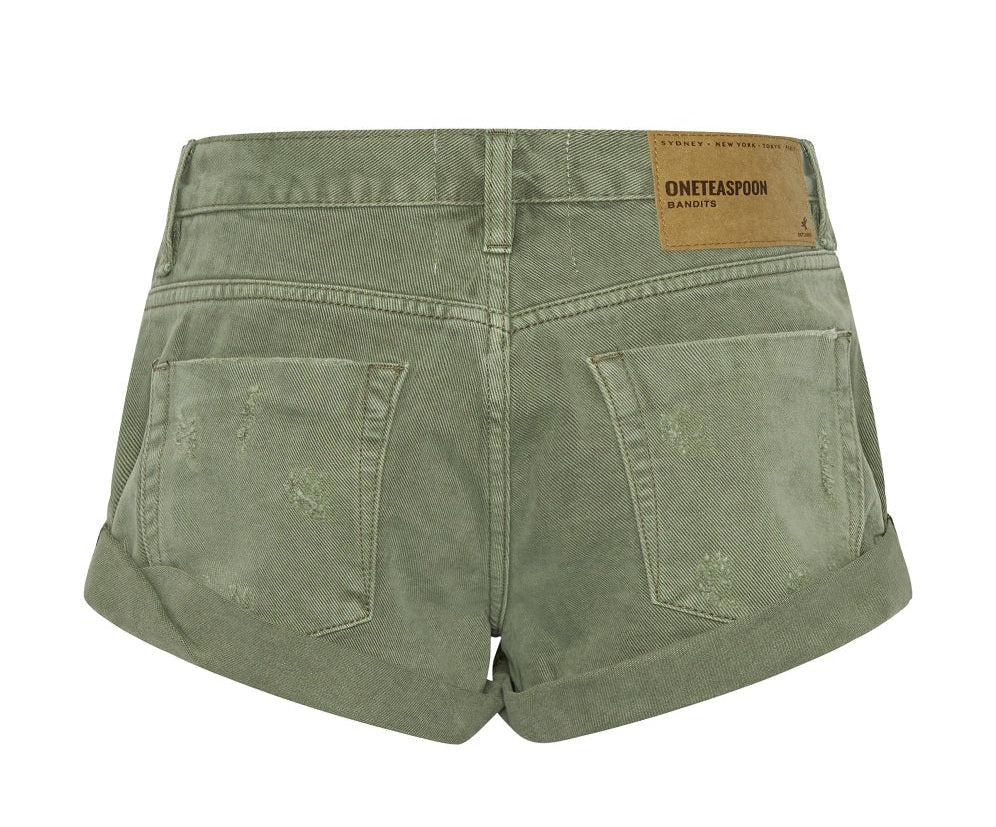 Bandits Low Waist Denim Shorts - Archived Super Khaki