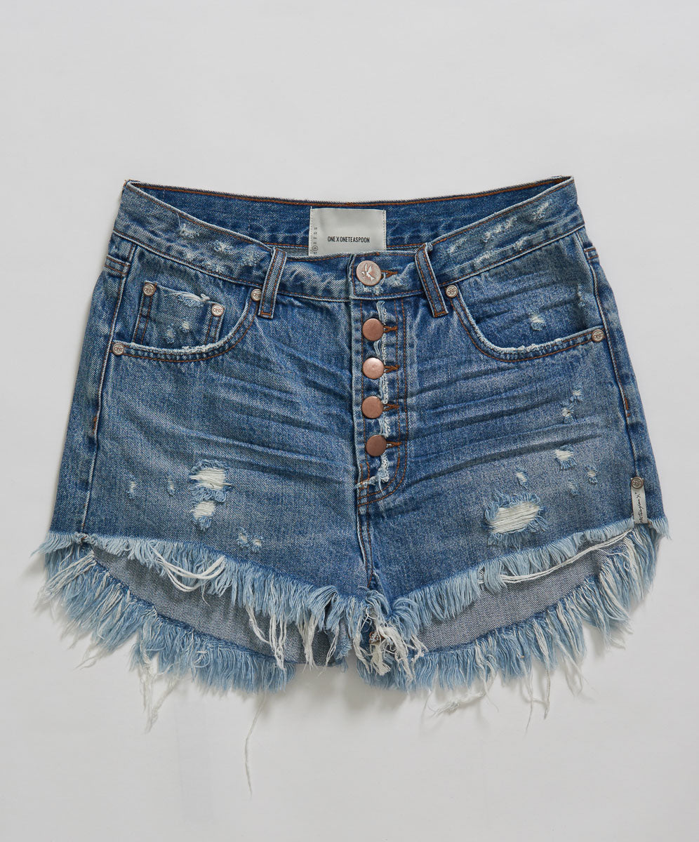 Products JOHNNY BLUE OUTLAWS MID LENGTH DENIM SHORTS