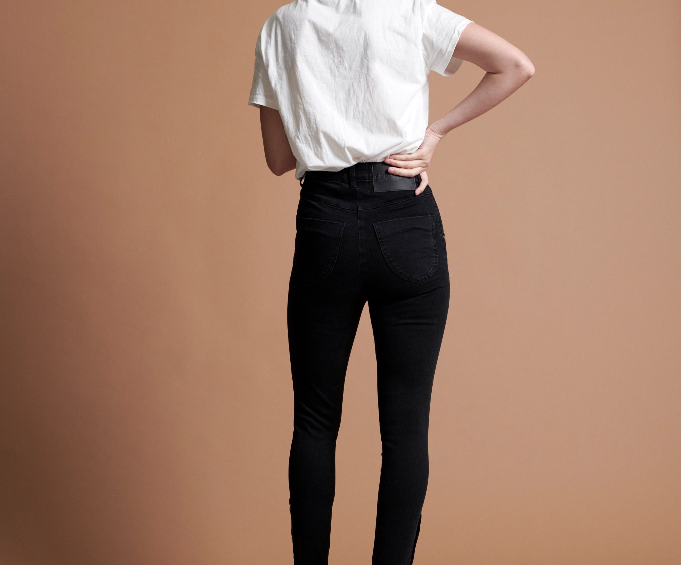 BLACK SWAN PREACHERS HIGH WAIST SKINNY JEANS BLACK