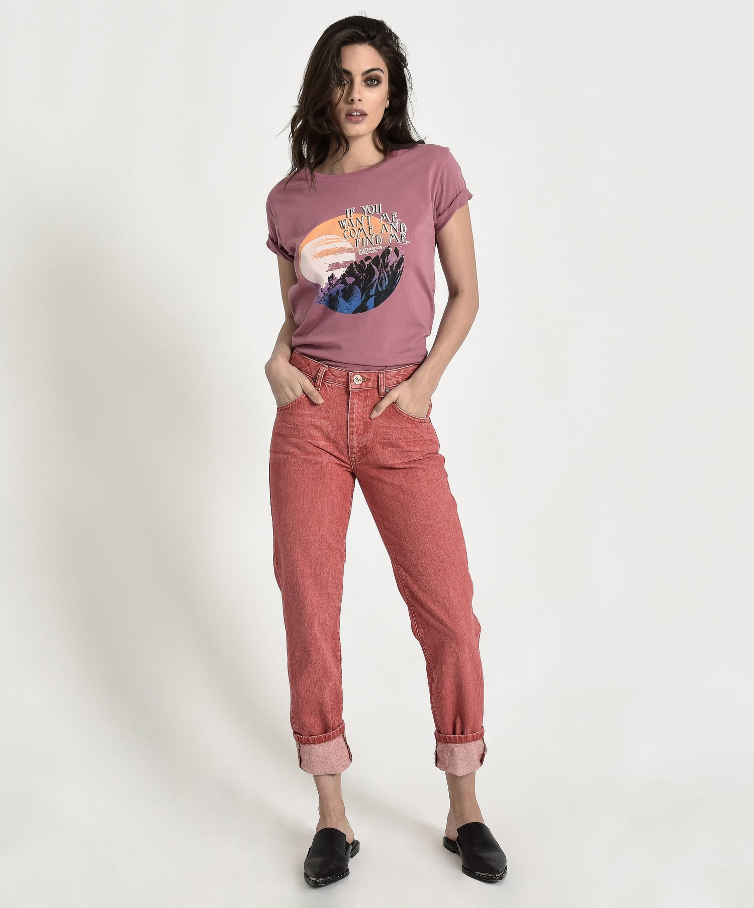Products Awesome Baggies High Waist Straight Leg Denim Jeans - Organic Red