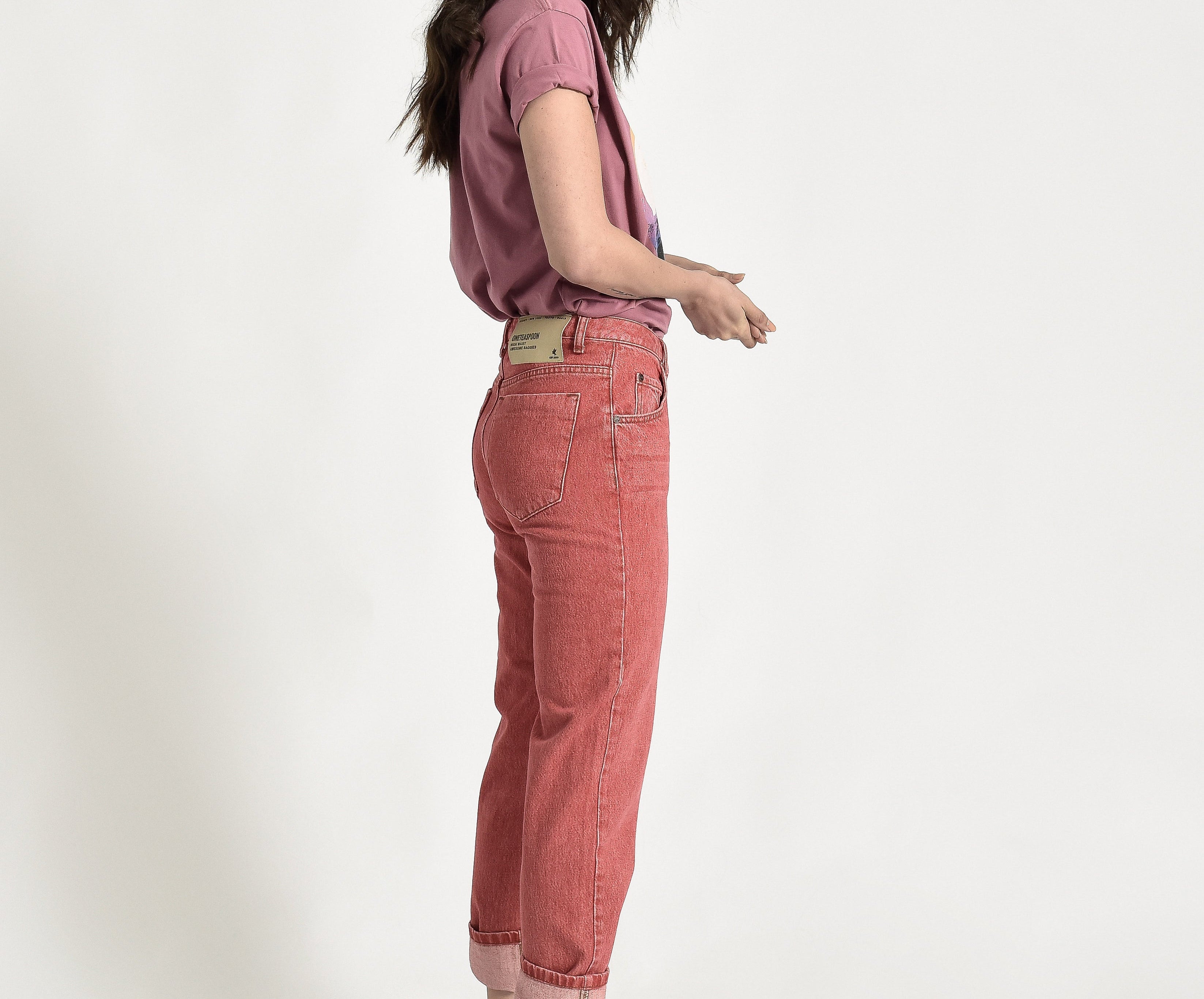 ORGANIC RED AWESOME BAGGIES HIGH WAIST STRAIGHT LEG JEANS