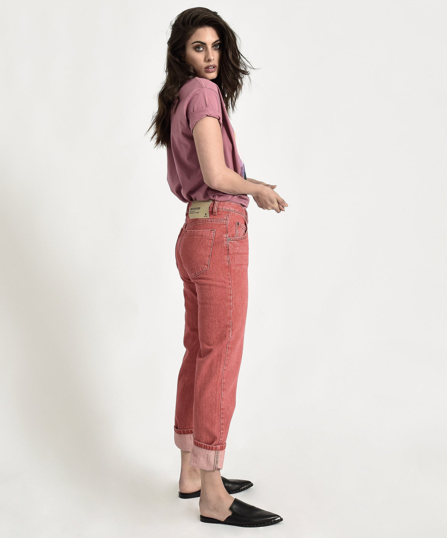 Products Awesome Baggies High Waist Straight Leg Denim Jeans - Organic Red
