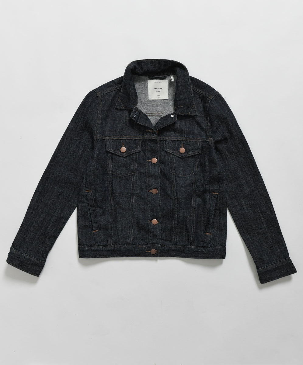 Products ORGANIC RAW BANDIT TRUCKET JACKET BLUE