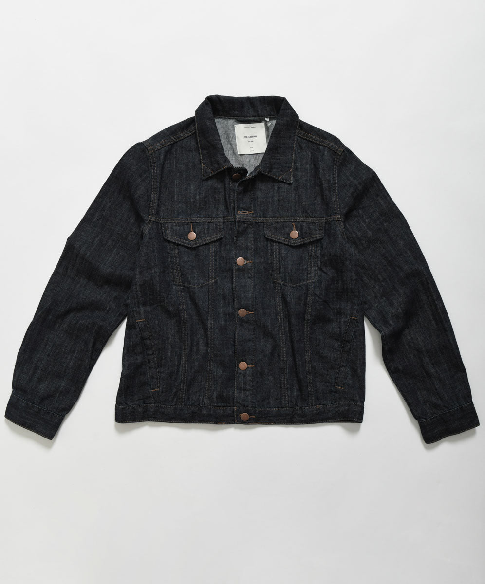 Products ORGANIC RAW BANDIT TRUCKER JACKET BLUE